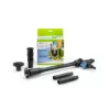 Pond pump accessories—various nozzles, connectors, and fittings with packaging.