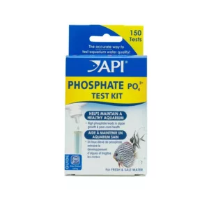 API phosphate test kit for measuring phosphate levels in aquarium water.