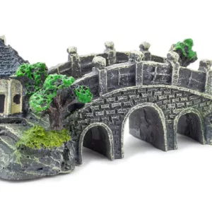 Mini Medieval Stone Bridge with Tower Aquarium Ornament
