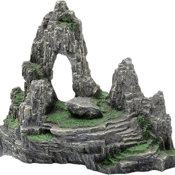 Ancient Stone Mountain Top Aquarium Ornament