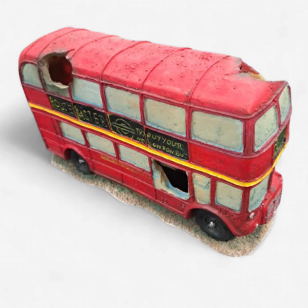 Red Double Decker Bus Aquarium Ornament