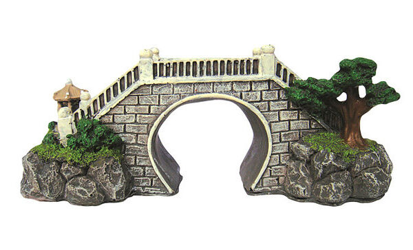 Medium Ancient Stone Bridge with Arch Aquarium Ornament